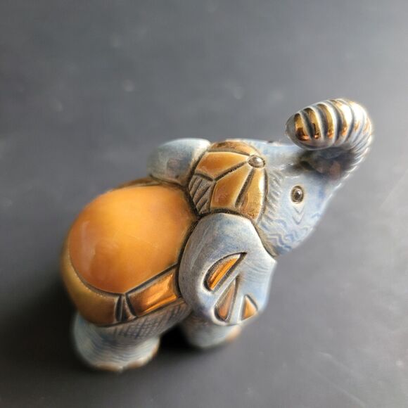 Rinconada Design Rinca Babies Collection #1704 Elephant Blue Gold & Platinum - Picture 2 of 12